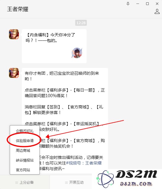 王者荣耀体验服公众号申请资格