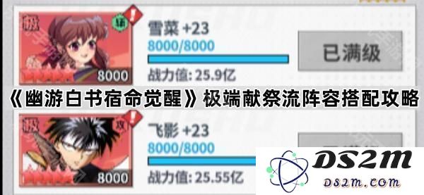 《幽游白书宿命觉醒》极限献祭流玩法与最佳阵容搭配详解攻略