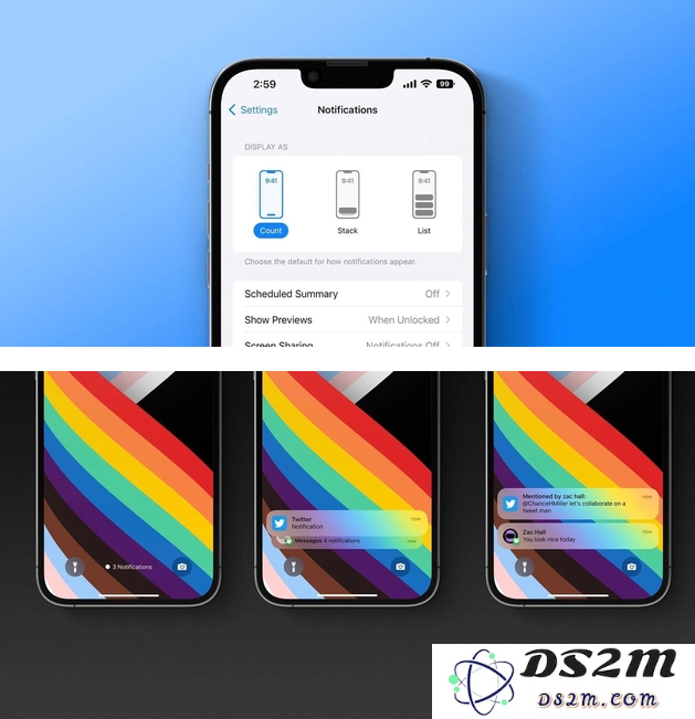 了解苹果iOS 16锁屏通知的多种呈现方式及其设置方法