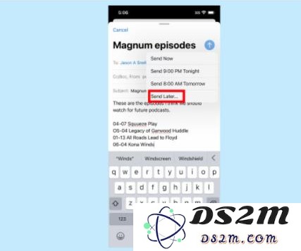 如何在iOS 16中发送定时邮件？