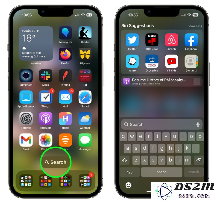 在 iOS 16 更新后，怎样才能去除主屏幕中显现的搜索按钮？