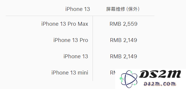 苹果 iPhone 13 系列官方维修价格是多少？