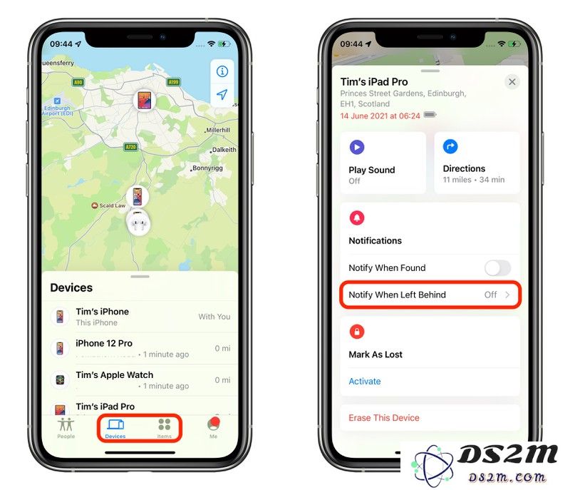iOS 15 实用技巧：如何在 iPhone 上启用“遗忘时通知”功能，以便及时找回丢失的 AirTag 或 AirPods