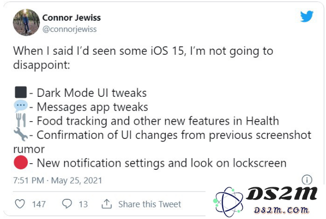 iOS 15版本将会有哪些全新功能？食物追踪和锁屏界面调整能否实现？