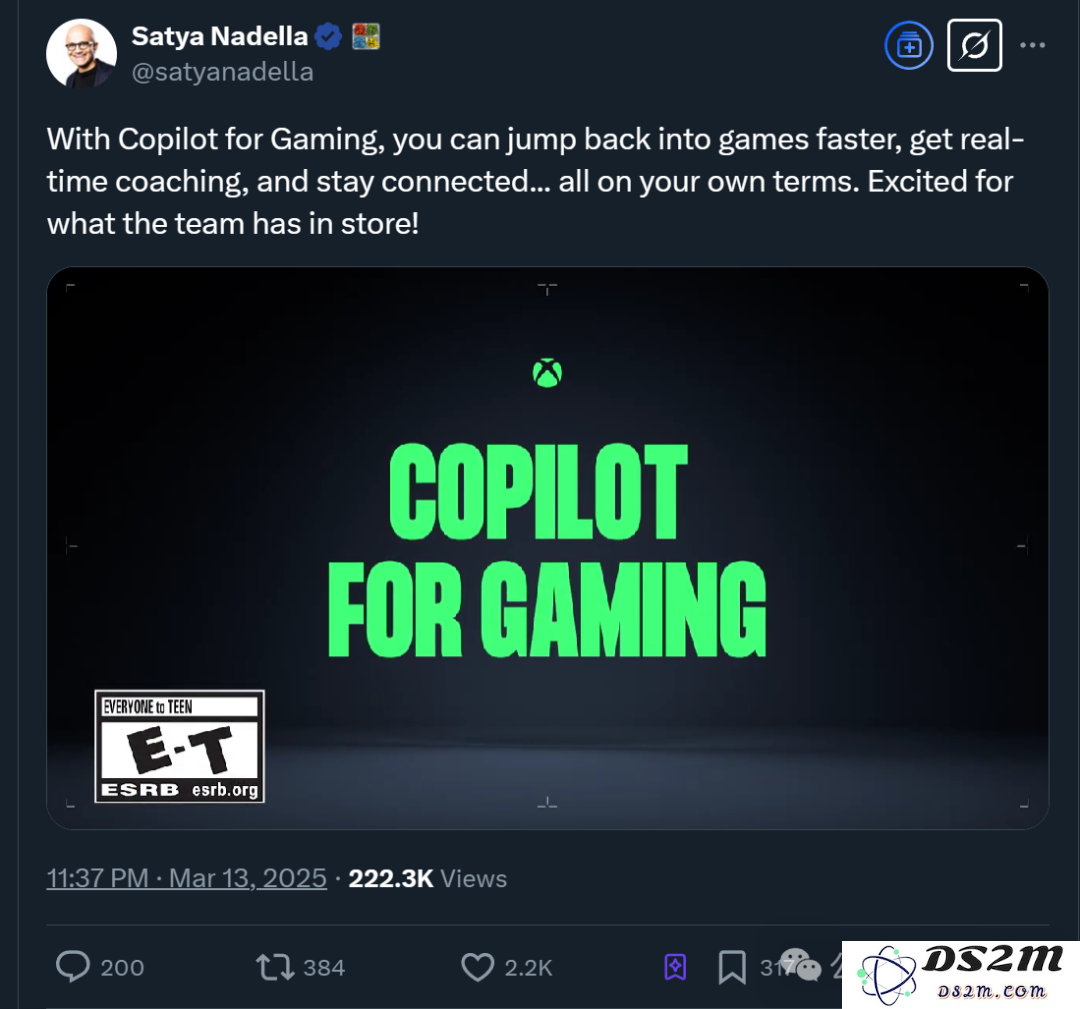 游戏也可以Copilot！微软CEO纳德拉亲自站台：玩家有福了