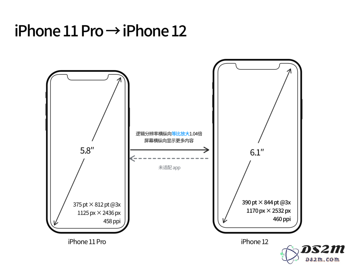使用 iPhone 12 mini 与 iPhone 12 Pro 的不同尺寸是否会对显示内容的效果产生影响？
