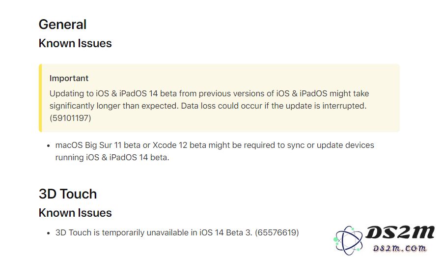 苹果官方确认：iOS 14 中的 3D Touch 功能并未被移除，但当前仍处于不可用状态