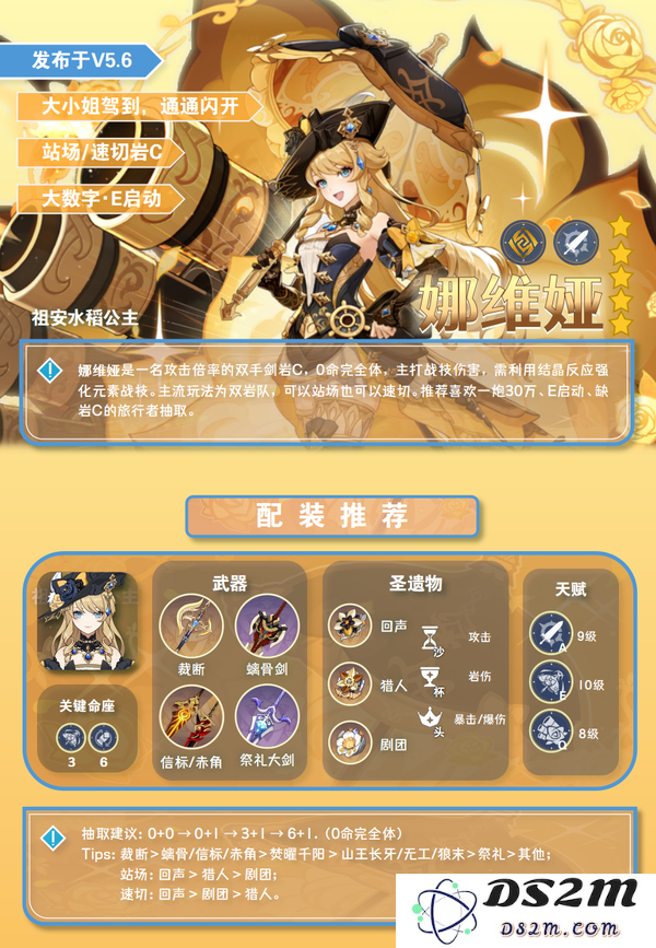 【原神V5.6】一图教你玩懂娜维娅：轻松驾驭冰霜之力，探索更广阔的 Teyvat