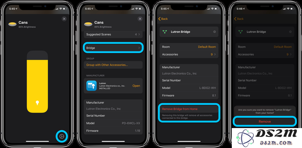 如何从「家庭」应用中，删除 HomeKit 配件？