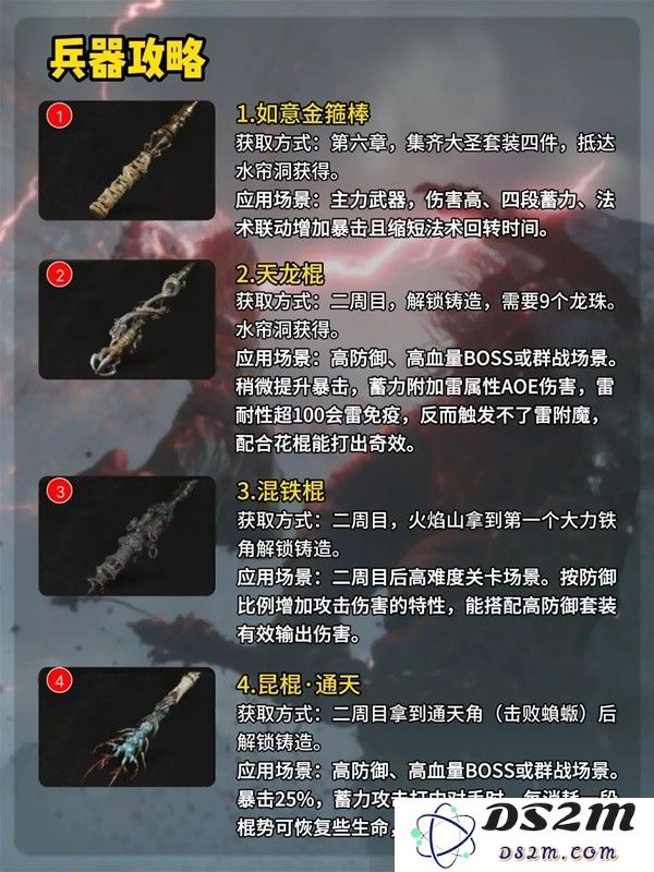 《黑神话悟空》全武器获取攻略 夹枪带棒八十难怎么解锁：让你从容应对挑战！
