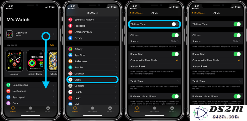 怎样在 iPhone 和 Apple Watch 上设置并启用 24 小时制显示格式呢？