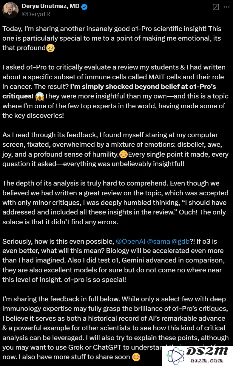 o1 pro深评博士医学论文，震惊顶尖免疫学家！2分破解神秘作家身份