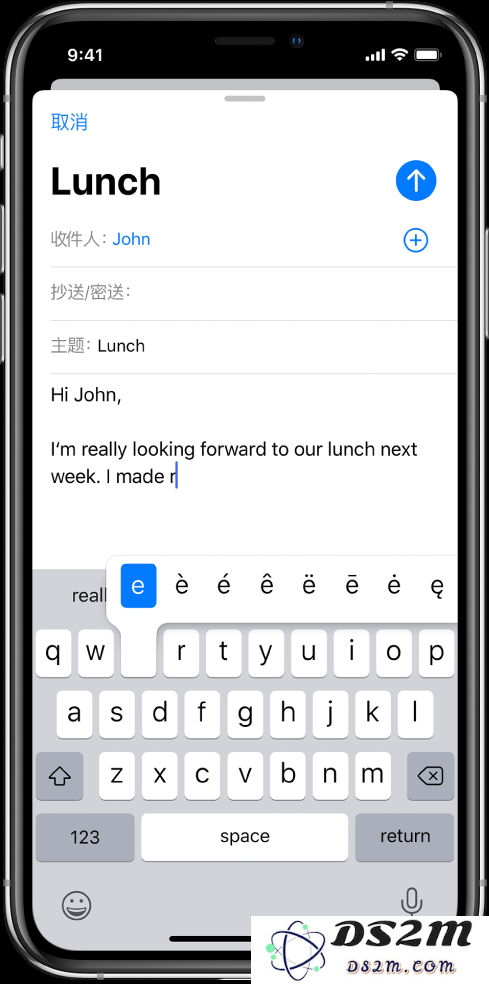 iPhone/iPad 如何打出带音调标识的字母？