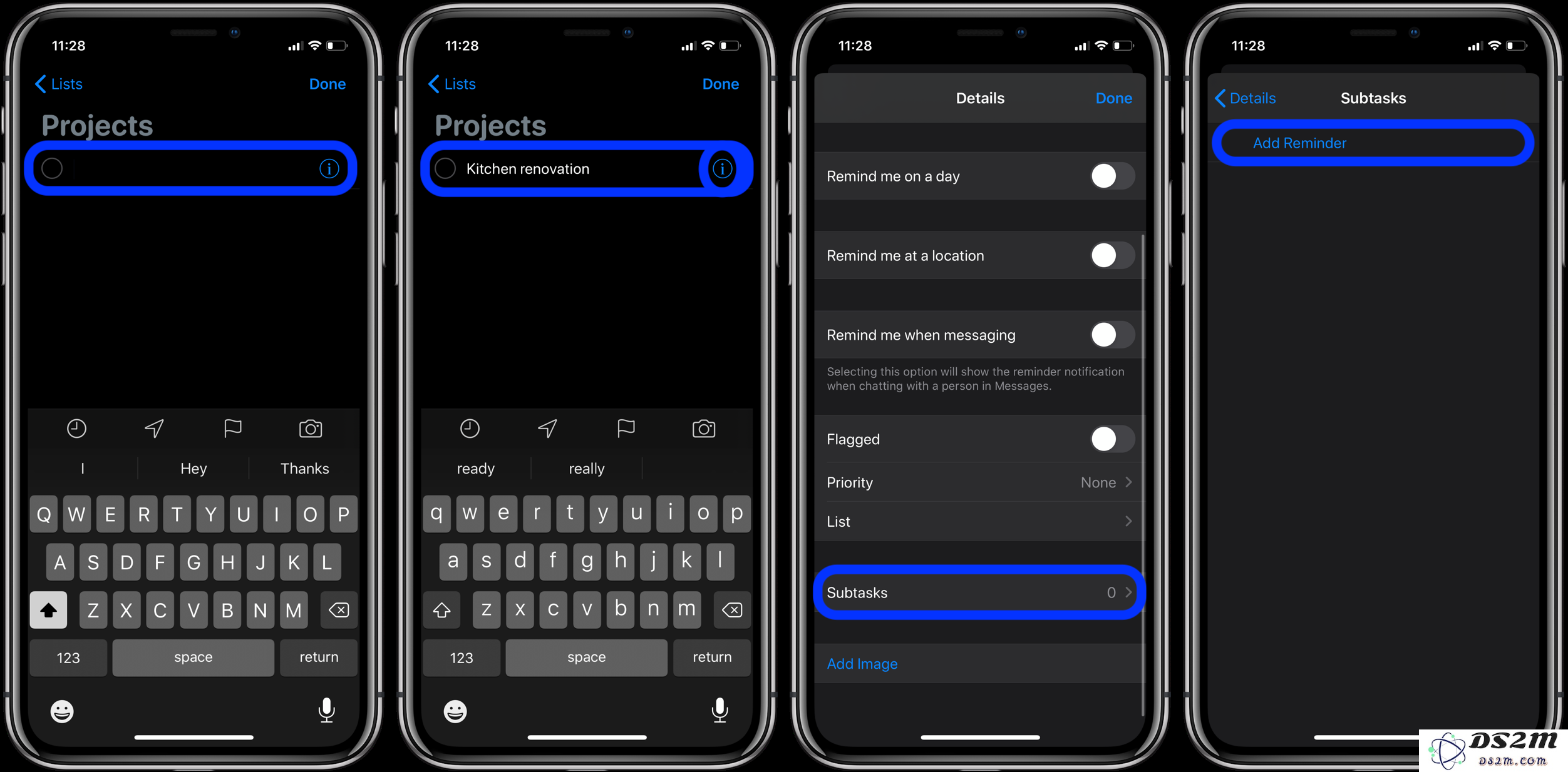 在 iPhone 和 iPad 的「提醒事项」应用中如何添加新的子任务步骤详解？