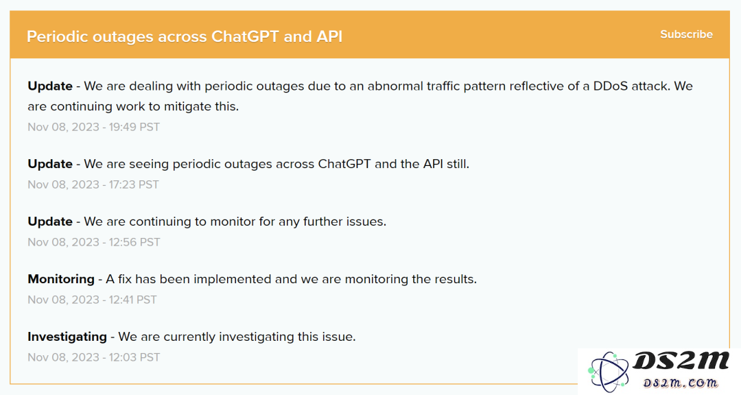 新版 ChatGPT 太火爆，导致宕机两小时？用户崩溃：“我明天 9 点 DDL，快修好啊！”