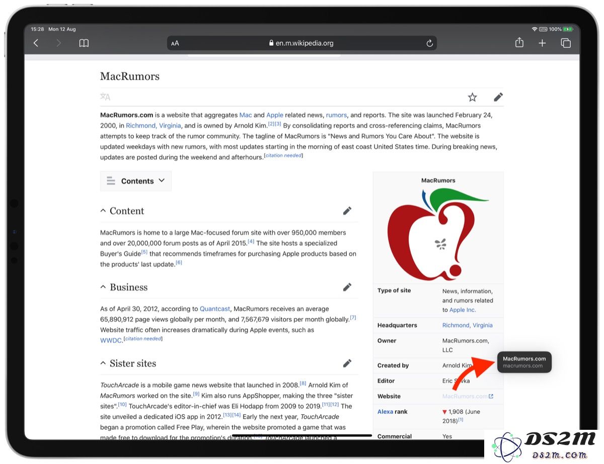 如何在 iPadOS 上通过 Safari 中的链接在新窗口中打开？