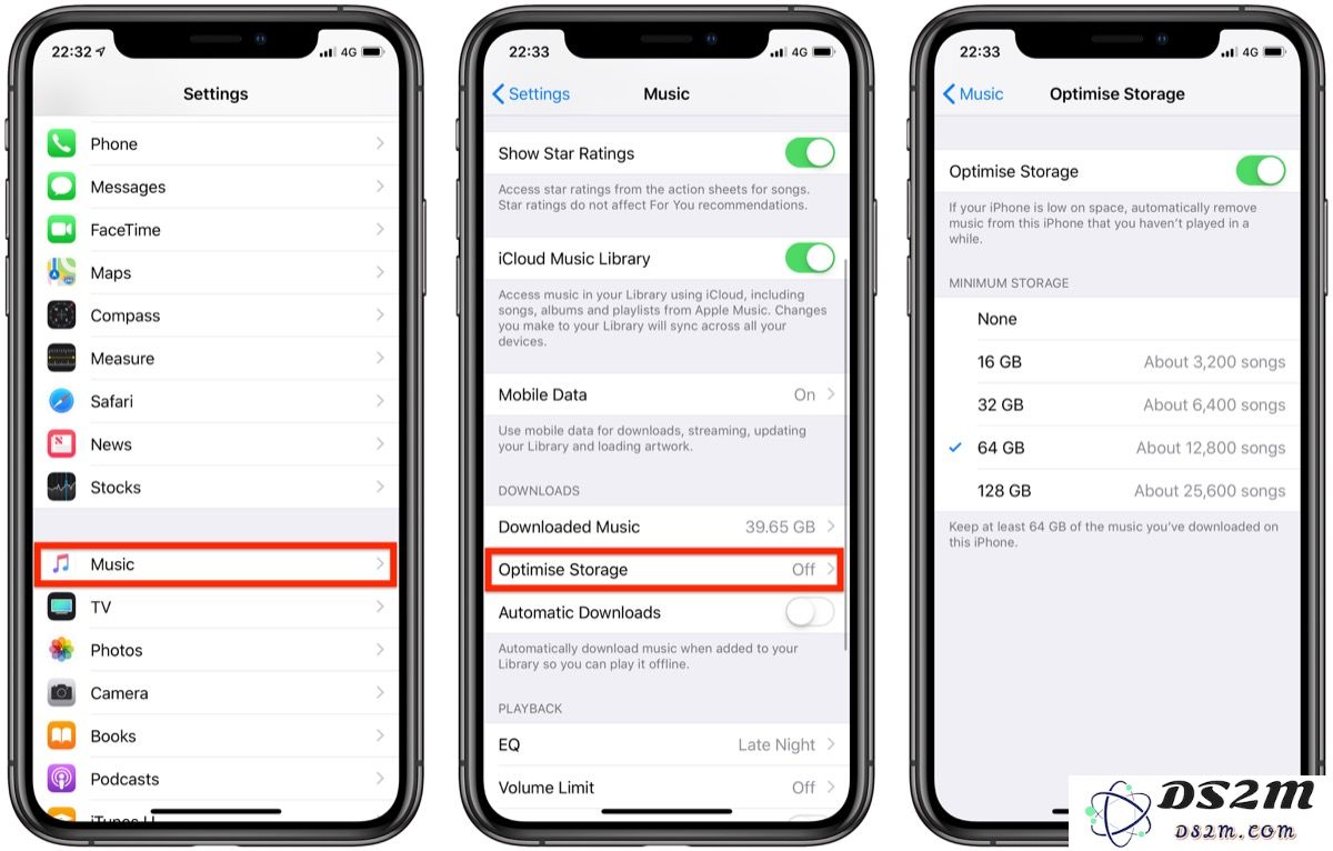 如何限制 iPhone 中储存的音乐文件占用的储存空间？