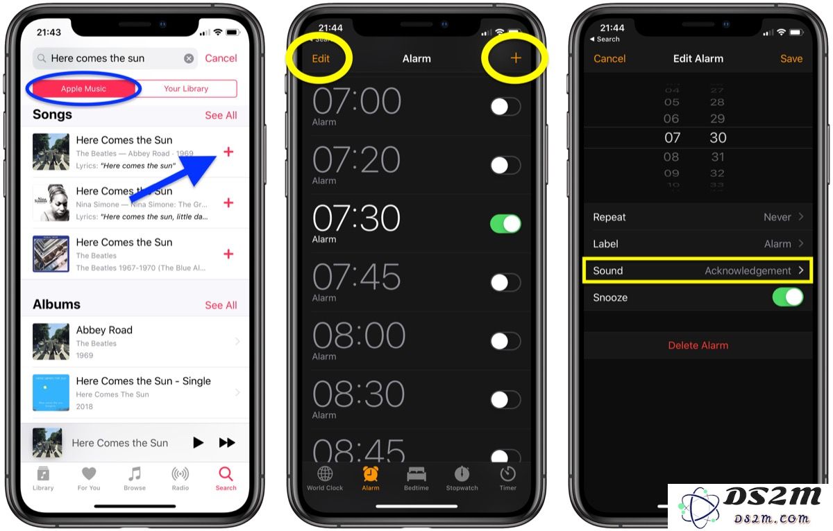 如何在 Apple Music 中设置自选歌曲为闹钟铃声，并进行个性化定制？