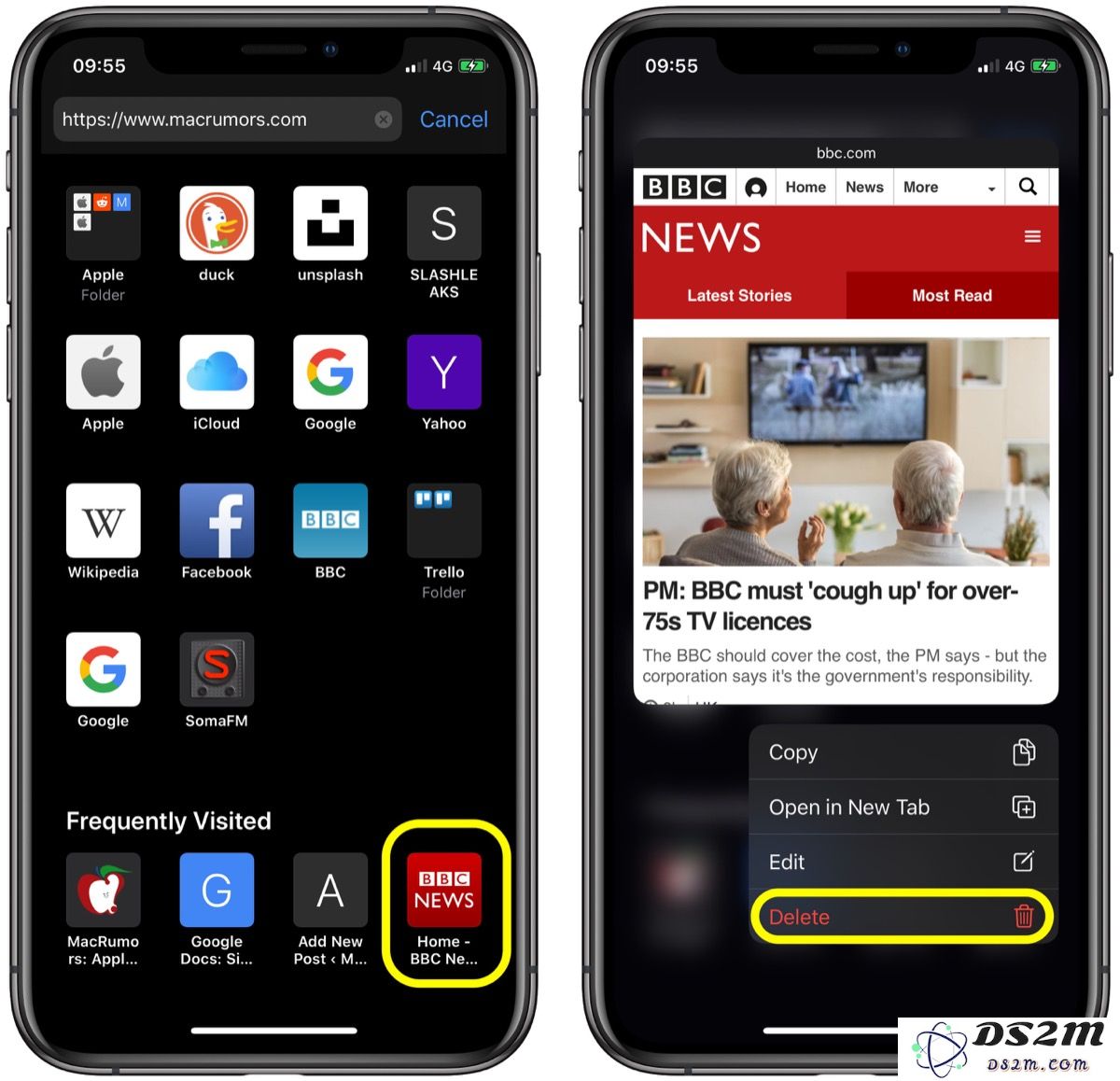 在 iOS 的 Safari 浏览器起始页面中，如何彻底移除常用网站的访问记录？