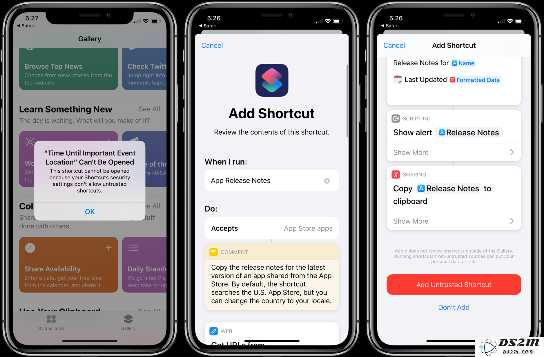 iOS 13：步骤详解如何在资源库中启用添加「不受信任的快捷指令」的功能