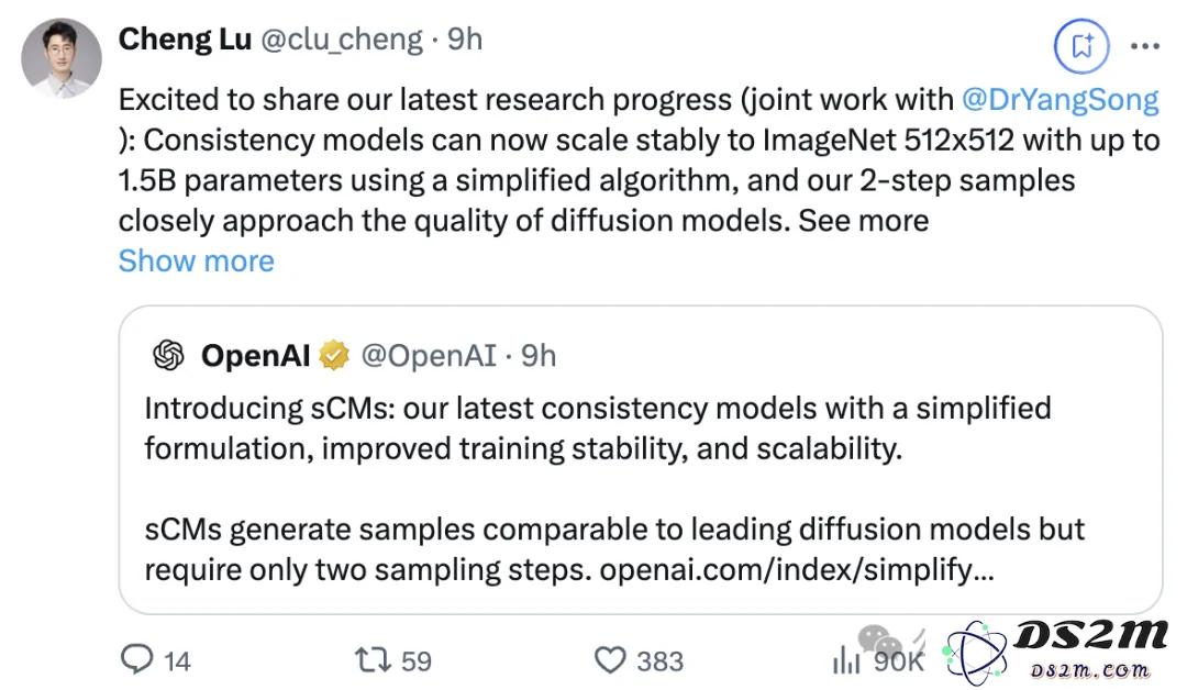 比扩散模型快50倍！OpenAI发布多模态模型实时生成进展，作者还是清华校友，把休假总裁Greg都炸出来了