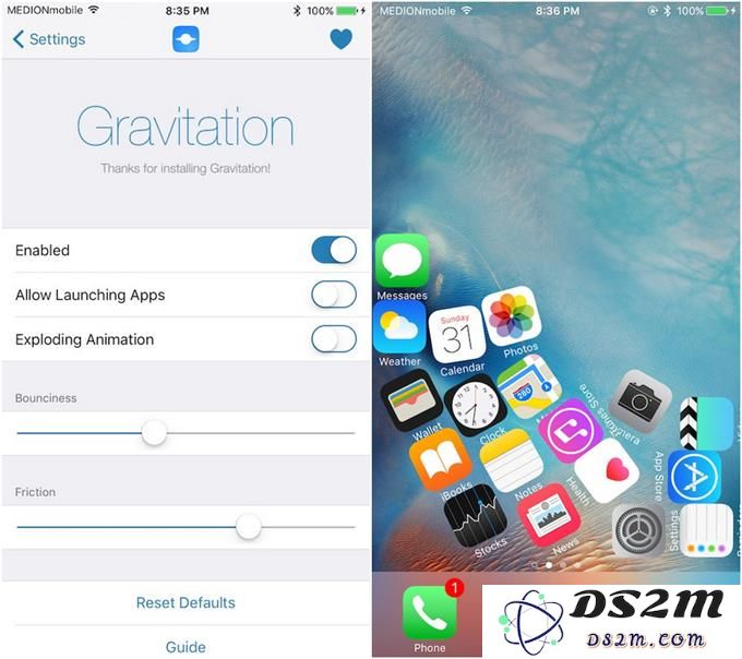实现 iPhone 软件图标随重力感应自动调整位置的酷炫功能