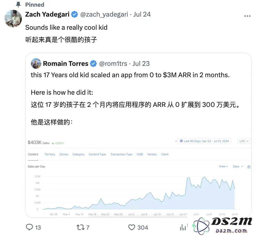 17岁开发AI应用，4个月入账700万，开学第一天晒账单火了