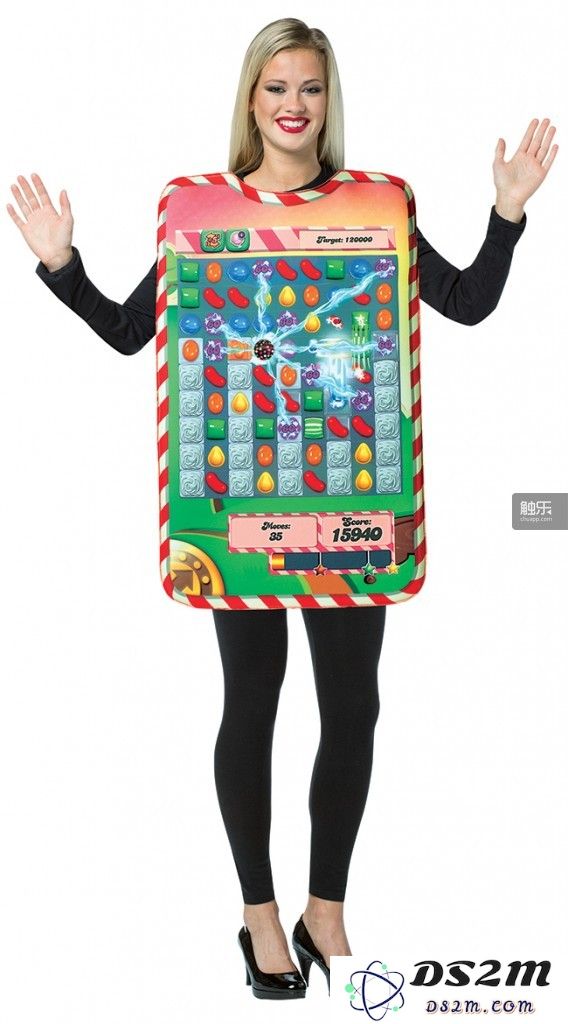 这套衣服售价$49.95,在这里有售 http://www.yandy.com/Candy-Crush-Costume-.php