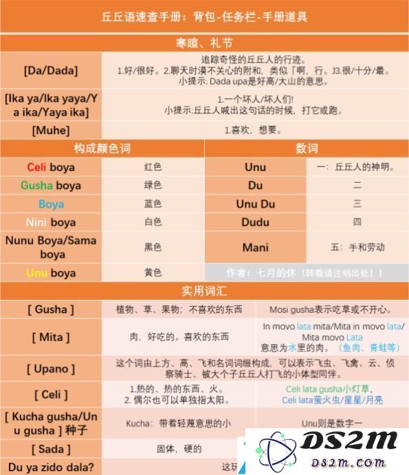 原神丘丘人语言字典翻译一览