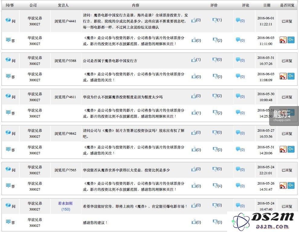 华谊兄弟同样投资了将会参与《魔兽》电影在全球范围内的票房分成