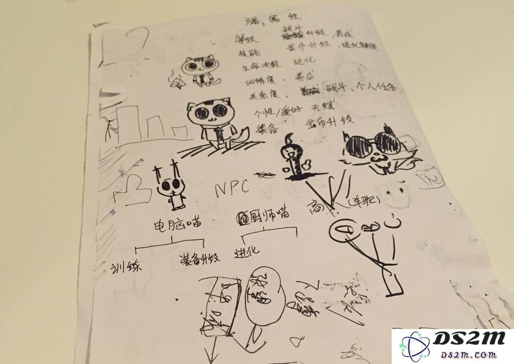 《决战喵星2》还没有可对外放出的内容,这是我们拍的一张草图,可见养成元素增加了许多