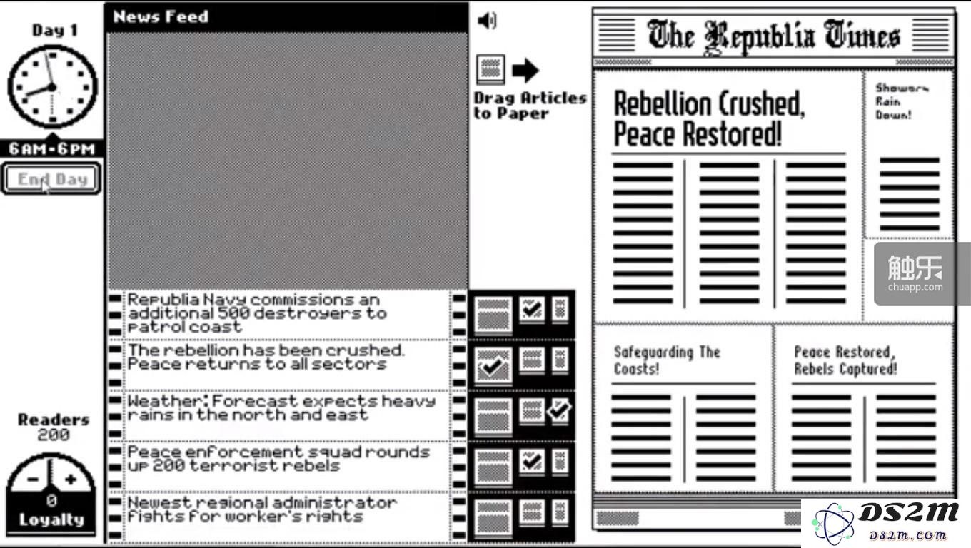 The Republia Times与Papers, Please采用了类似的设定：为了家人的性命与时间赛跑