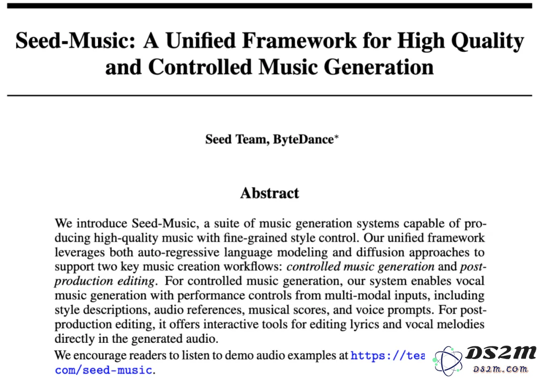字节音乐大模型炸场！Seed-Music发布，支持一键生成高质量歌曲、片段编辑等