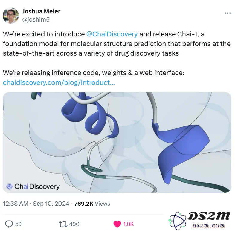 超越AlphaFold3，OpenAI投资的AI生物初创发布Chai-1，分子结构预测新SOTA