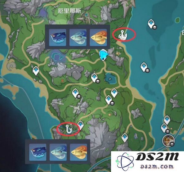 原神灰河渡手钓鱼地点分布图 灰河渡手精炼材料钓鱼点位攻略[多图]图片5