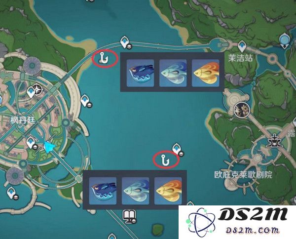 原神灰河渡手钓鱼地点分布图 灰河渡手精炼材料钓鱼点位攻略[多图]图片6