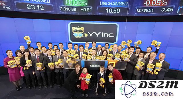 YY于纳斯达克上市,市值达6亿美元