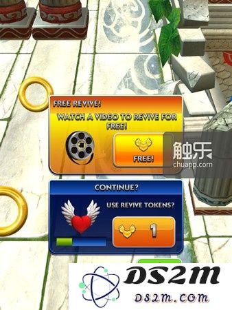 在Sonic Dash中,因为复活机制的存在,一两次失误往往无关痛痒