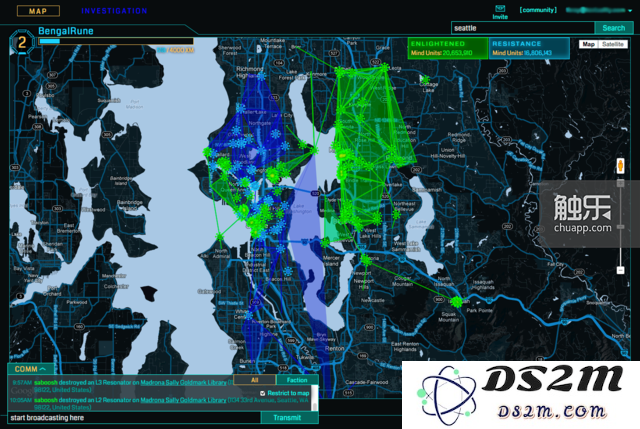 Ingress界面十分科幻,其中的地理位置却都是真实的
