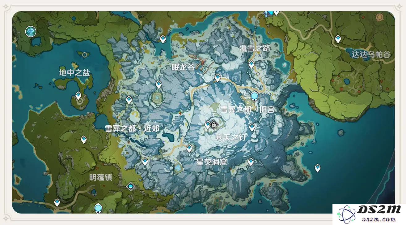 原神龙脊雪山东侧靠海的山脚下探索之旅