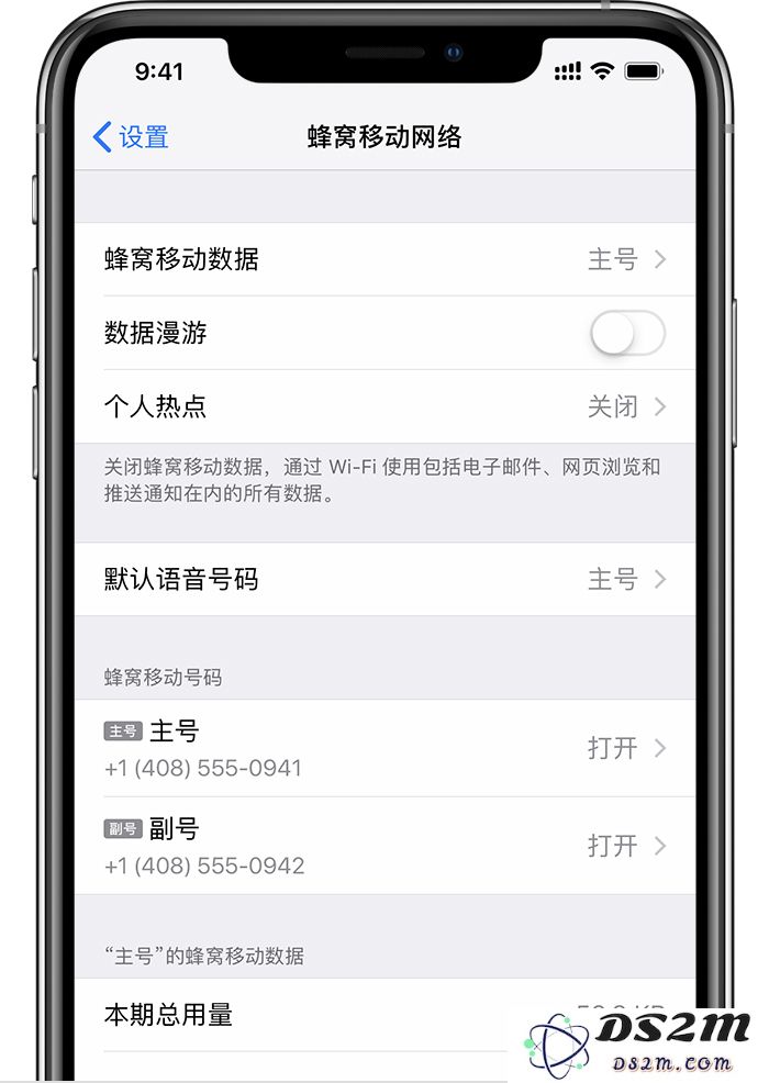 如何区分和设置 iPhone XS Max 的主卡和副卡？