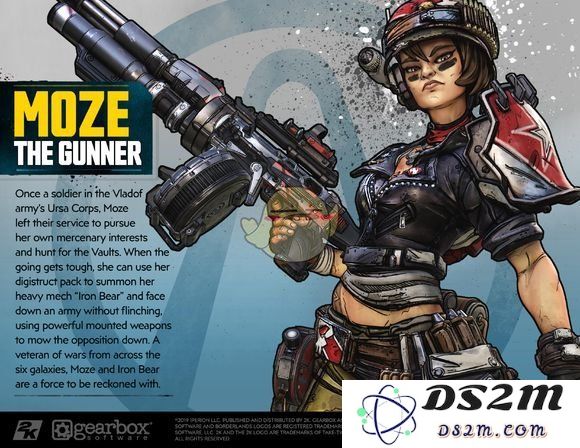 探索无主之地3的枪手Moze是否能够进行武器自定义以及其角色设定图的全面分析