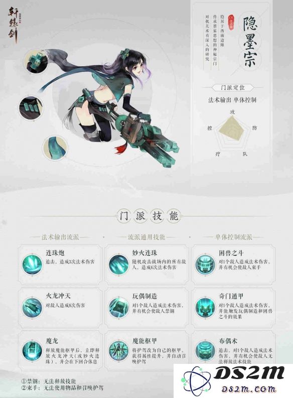轩辕剑龙舞云山门派定位介绍_门派技能一览