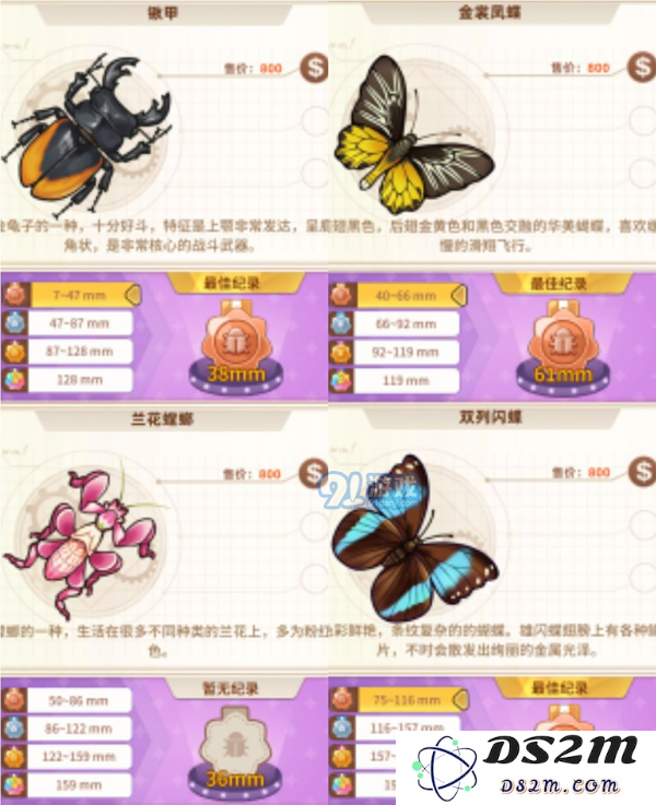 悠长假期手游昆虫图鉴大全 1星-5星昆虫图鉴汇总