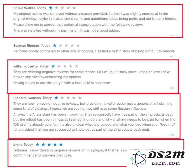 二十年老牌IDE栽在AI上，JetBrains被差评逼疯批量删除评论，用户怒打更多1星抗议