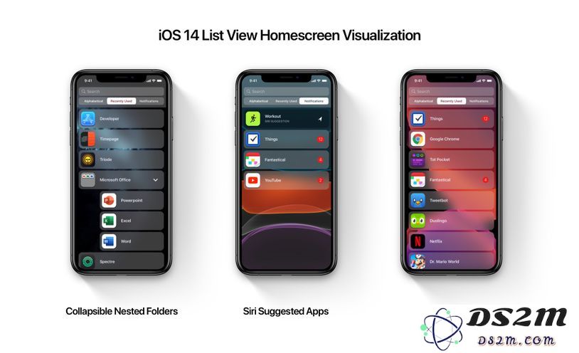 iOS 14 最新渲染图：iPhone 桌面布局发生改变