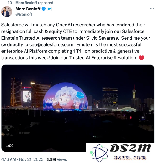 Salesforce 诚挚邀请 OpenAI 研究专家加盟其新兴 AI 团队，推动智能化发展