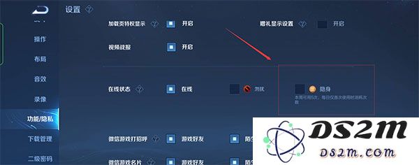 王者荣耀怎么设置隐身状态