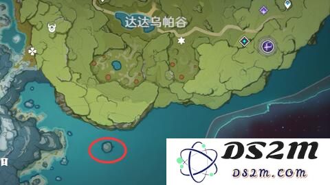 原神开局小岛在地图哪个位置
