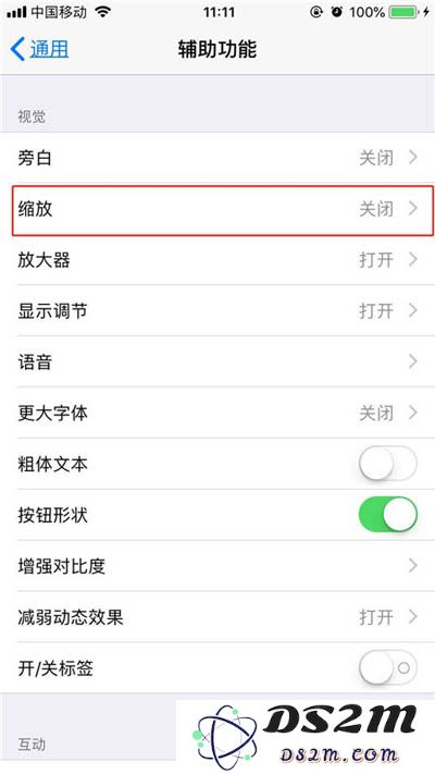 苹果iPhone XS手机三指缩放设置方法